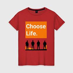 Футболка хлопковая женская Choose Life, цвет: красный