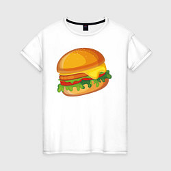 Футболка хлопковая женская My Burger, цвет: белый