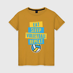 Женская футболка Еда, сон, волейбол