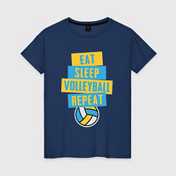 Женская футболка Еда, сон, волейбол