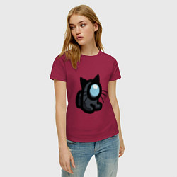 Футболка хлопковая женская Among Us, цвет: маджента — фото 2