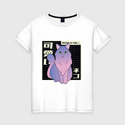 Женская футболка Vaporwave Fluffy Cat