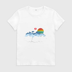 Футболка хлопковая женская Pop it Simple Dimple, цвет: белый