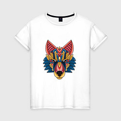 Женская футболка Волк орнамент