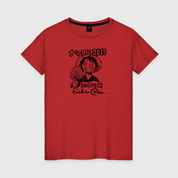 Женская футболка Улыбка Луффи с веером One Piece