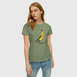 Футболка хлопковая женская Банан, Энди Уорхол, цвет: авокадо — фото 2