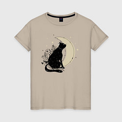 Женская футболка Звездная кошка и Полумесяц