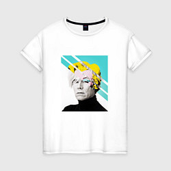 Футболка хлопковая женская Энди Уорхол Andy Warhol, цвет: белый