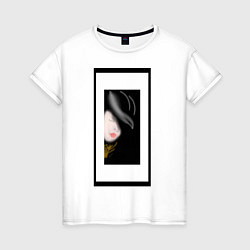 Женская футболка Лицо девушки Нуар