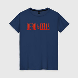 Футболка хлопковая женская Dead cells logo text, цвет: тёмно-синий