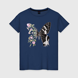 Женская футболка Бабочка и цветы