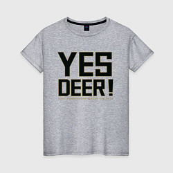 Футболка хлопковая женская Yes Deer!, цвет: меланж