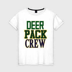 Футболка хлопковая женская Deer Pack Crew, цвет: белый
