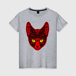 Футболка хлопковая женская Devil Cat, цвет: меланж