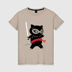 Женская футболка Ninja Cat
