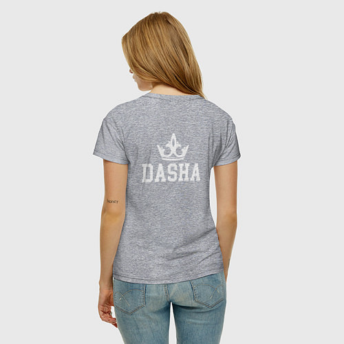 Женская футболка Даша Корона на спине / Меланж – фото 4
