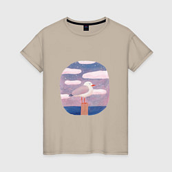 Женская футболка Отдыхающая чайка