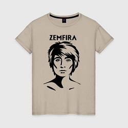 Женская футболка ZEMFIRA эскиз портрет