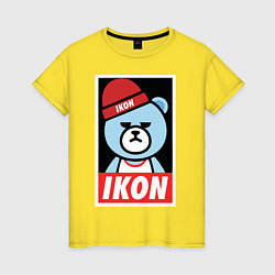 Футболка хлопковая женская IKON YG Bear Dope, цвет: желтый