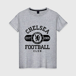 Футболка хлопковая женская Chelsea Football Club, цвет: меланж