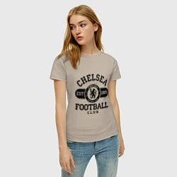 Футболка хлопковая женская Chelsea Football Club, цвет: миндальный — фото 2