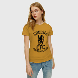 Футболка хлопковая женская Chelsea CFC, цвет: горчичный — фото 2