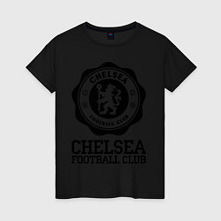 Футболка хлопковая женская Chelsea FC: Emblem, цвет: черный