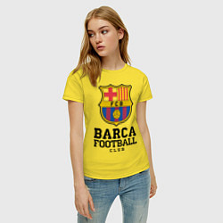Футболка хлопковая женская Barcelona Football Club, цвет: желтый — фото 2