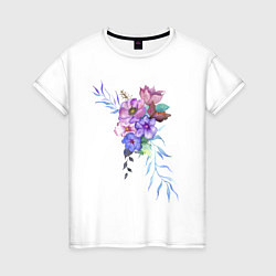 Женская футболка Акварель цветы