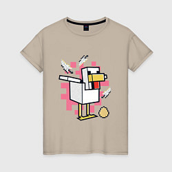 Женская футболка Курица Chicken Майнкрафт