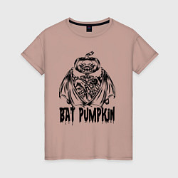 Футболка хлопковая женская Bat pumpkin, цвет: пыльно-розовый