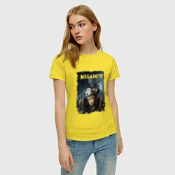 Футболка хлопковая женская Megadeth Poster Z, цвет: желтый — фото 2