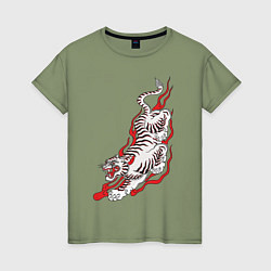 Женская футболка Тигр самурая
