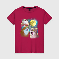 Женская футболка Котики воют на Луну