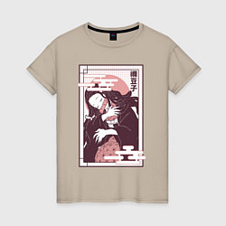 Женская футболка Незуко спит клинок демонов