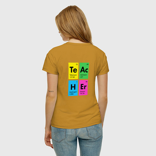 Женская футболка Самый крутой учитель химии / Горчичный – фото 4