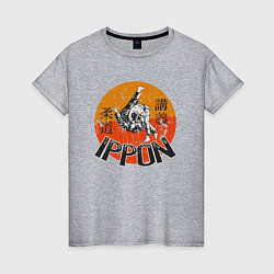 Футболка хлопковая женская Ippon Judo, цвет: меланж