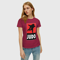 Футболка хлопковая женская Judo, цвет: маджента — фото 2