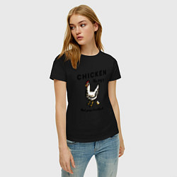 Футболка хлопковая женская Chicken The Pet, цвет: черный — фото 2