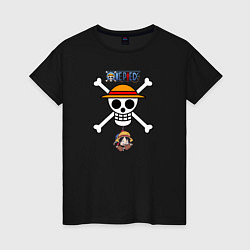Женская футболка Веселый Роджер Луффи One Piece
