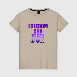 Женская футболка Свобода и мир