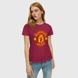 Футболка хлопковая женская Манчестер Юнайтед Роналду 2021, цвет: маджента — фото 2