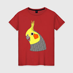 Женская футболка Попугай корелла портрет