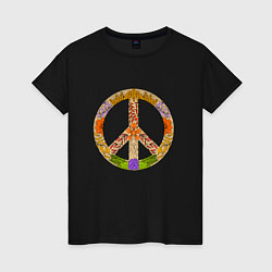 Женская футболка Peace and flowers
