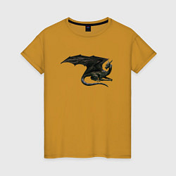 Женская футболка Черный дракон