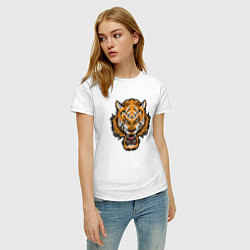 Футболка хлопковая женская Cool Tiger, цвет: белый — фото 2