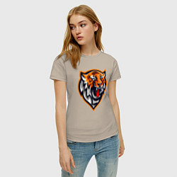 Футболка хлопковая женская Tiger Scream, цвет: миндальный — фото 2
