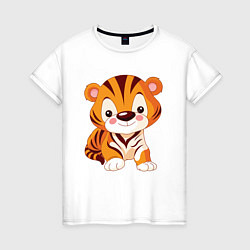Футболка хлопковая женская Little Tiger, цвет: белый