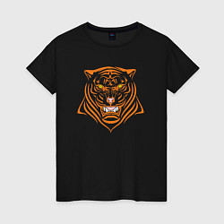 Футболка хлопковая женская Orange Tiger, цвет: черный
