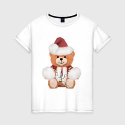Женская футболка Новогодний медвежонок